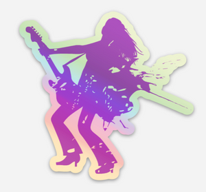 Guitar Girl ~ 2 Holographic Stickers